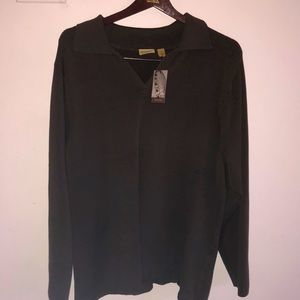 Caslon Collared Brown Sweater